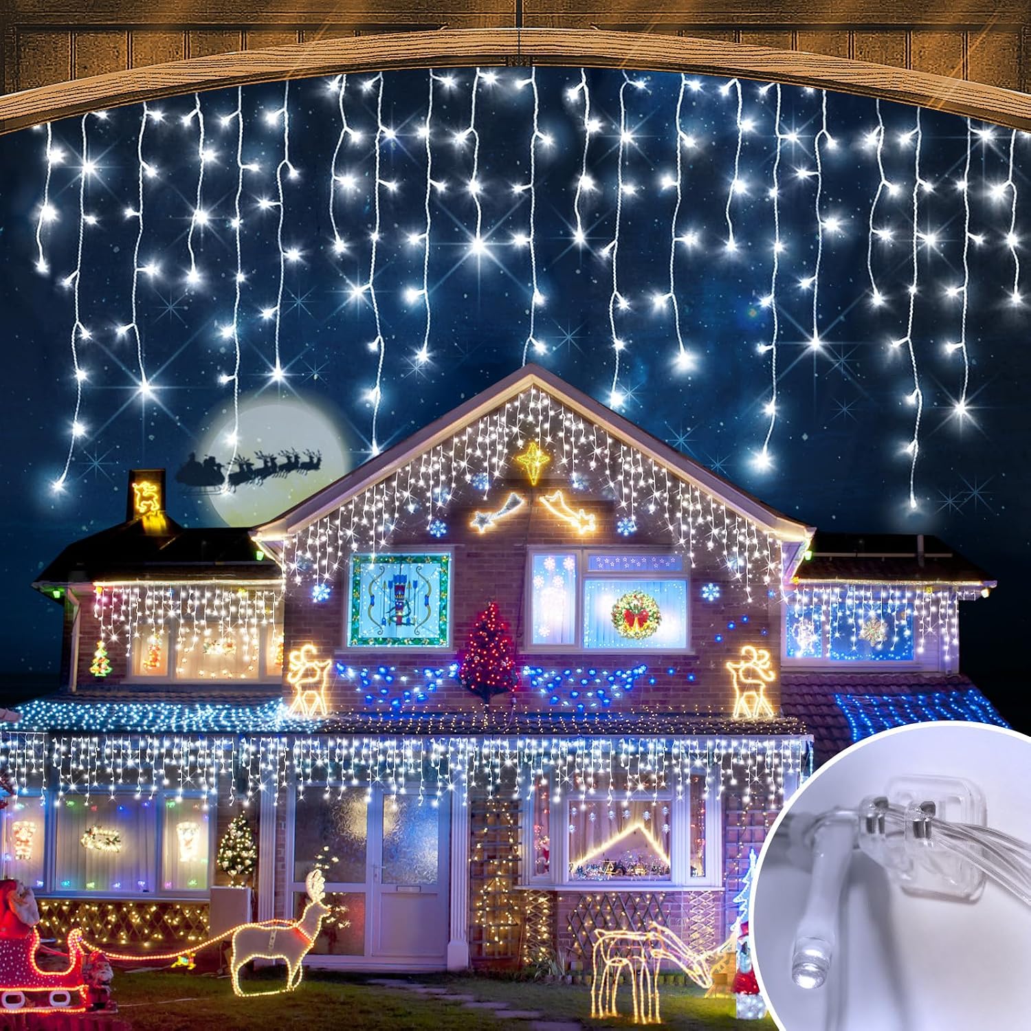 Outdoor Lighting Waterproof - Outdoor Christmas String Lights, 164FT 1512