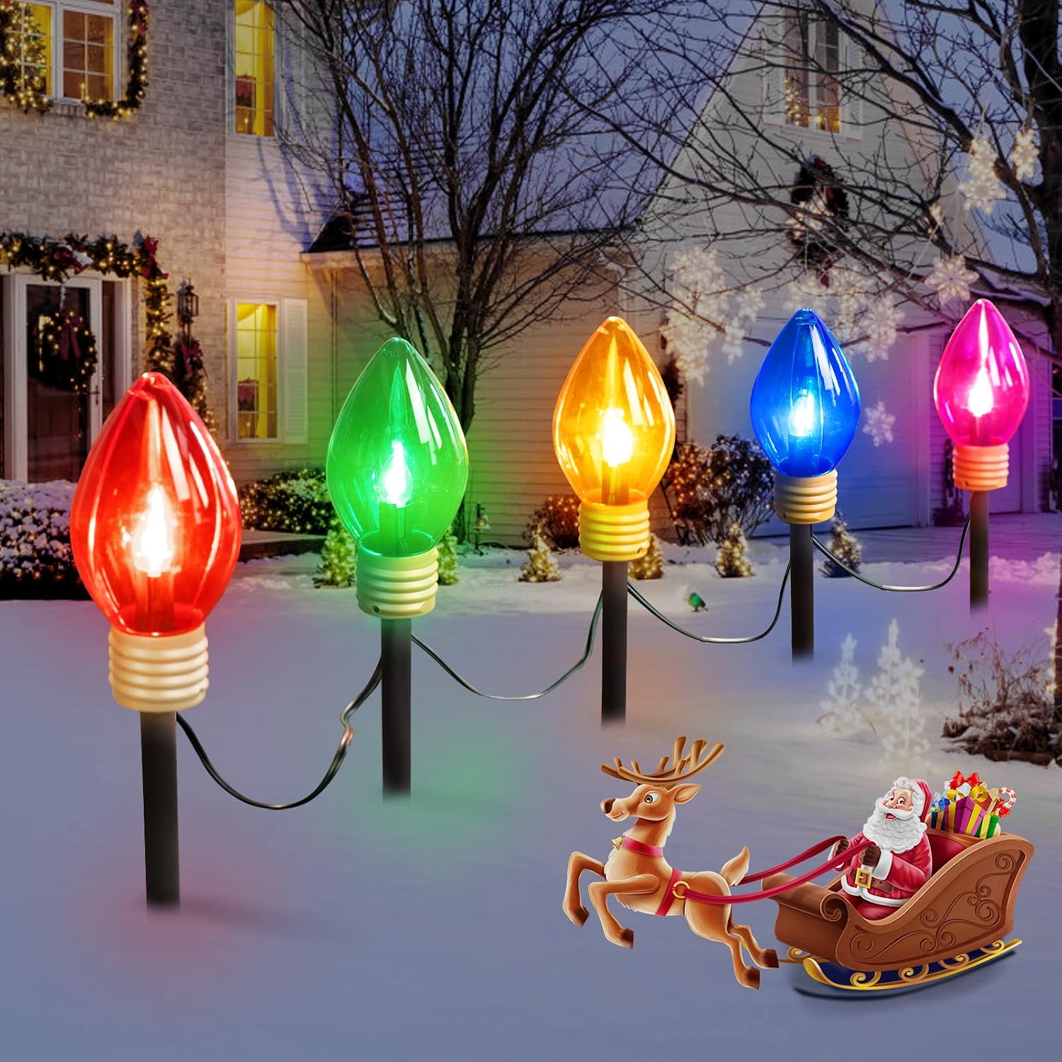 Outdoor Lighting Pathway - Outdoor Christmas Pathway Lights, Jumbo C9,