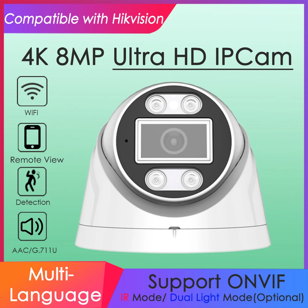 Outdoor Lighting Wireless - 4K 8MP Wifi Wireless IP Camera