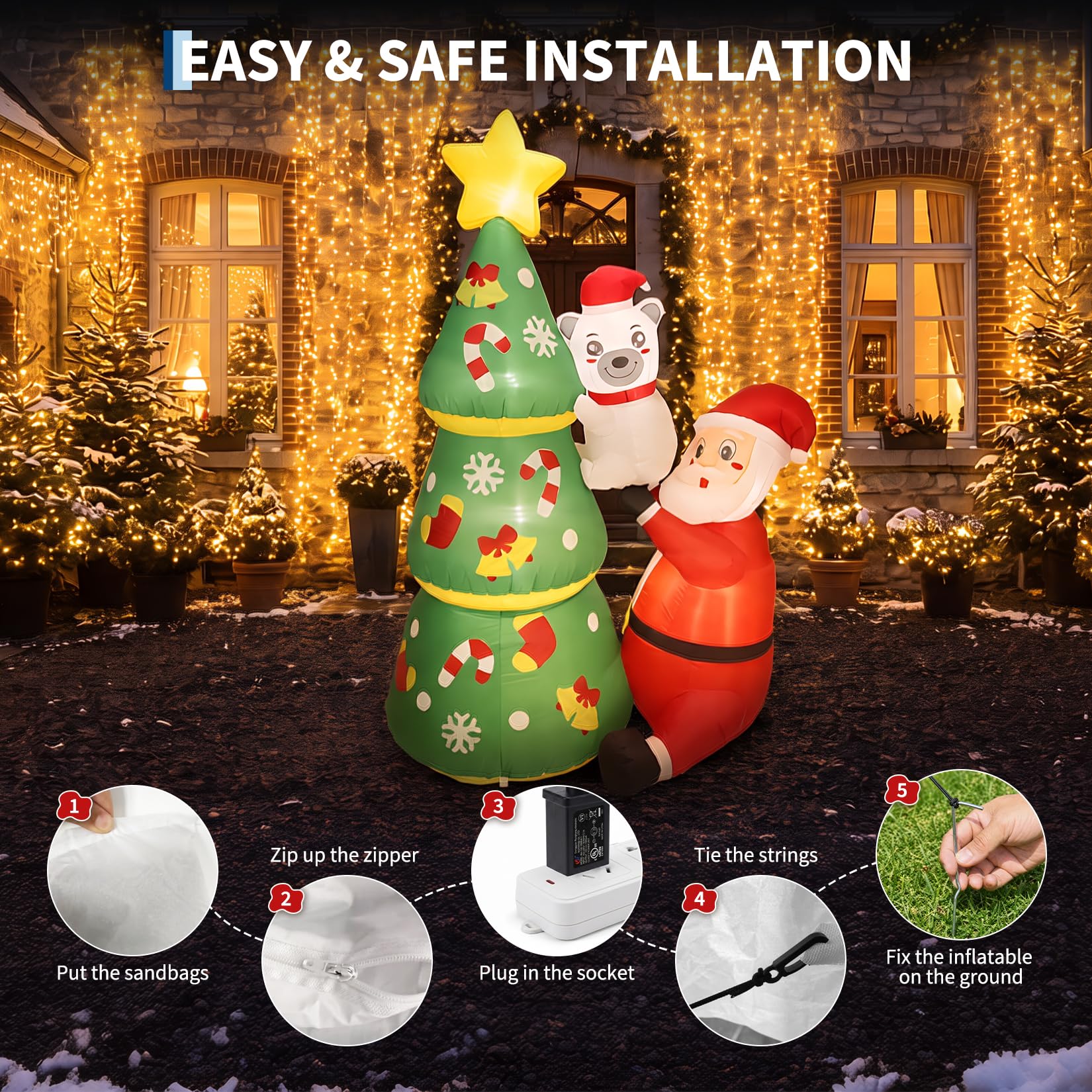 6ft LED Light-Up Inflatable Ch - Outdoor Lighting Effects review and price