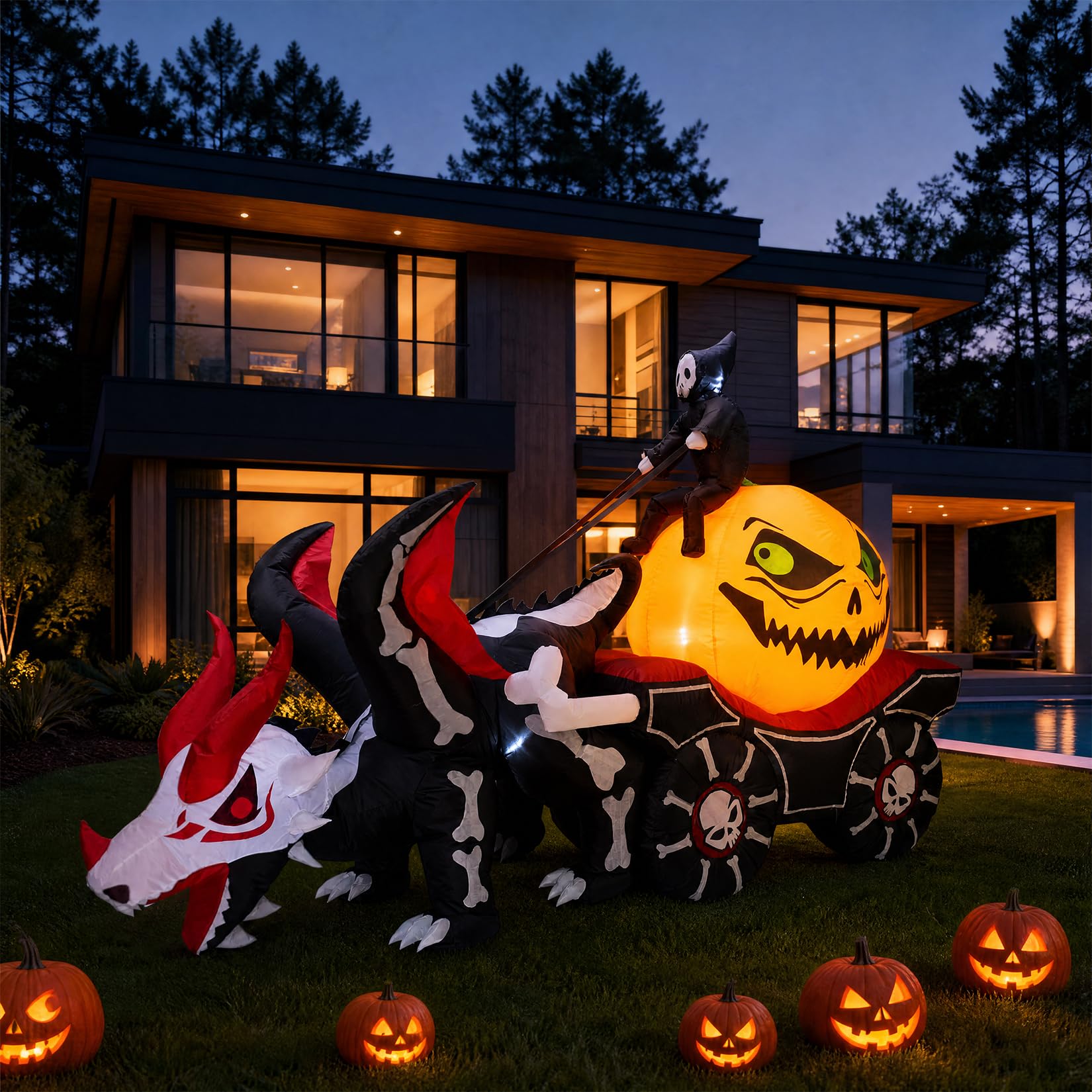 8.9FT Lighted Inflatable Hallo - Outdoor Lighting Effects review and price