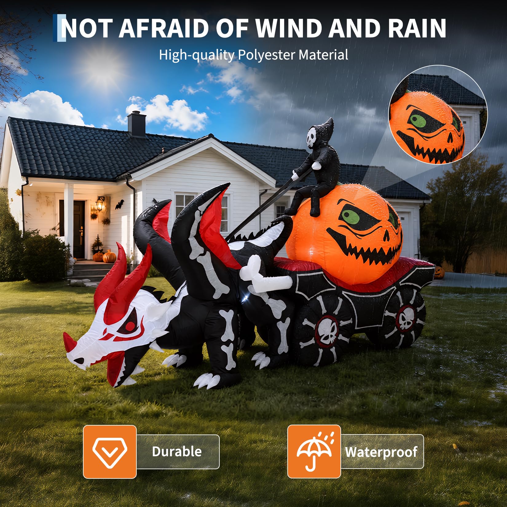 8.9FT Lighted Inflatable Hallo - Outdoor Lighting Effects review and price