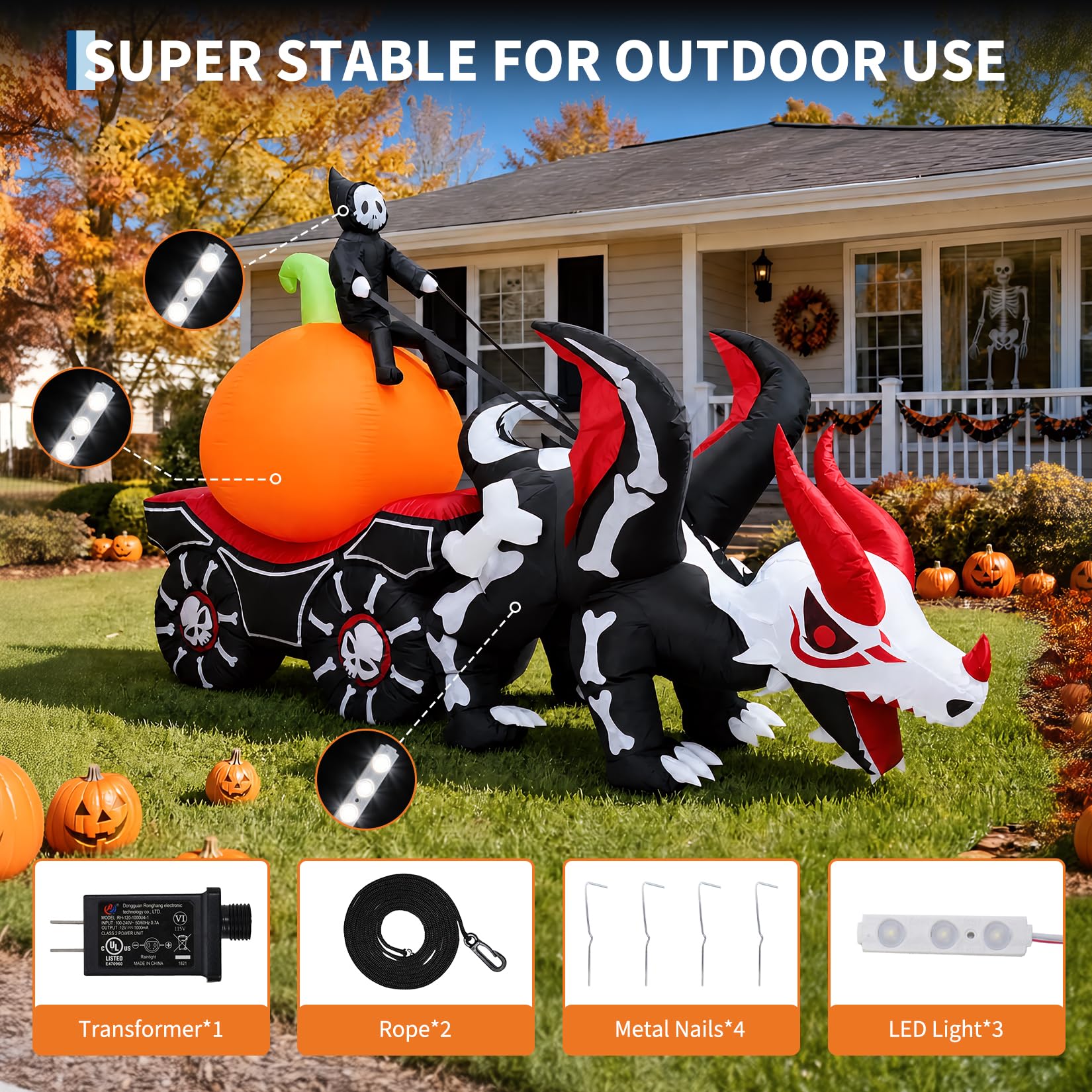 8.9FT Lighted Inflatable Hallo - Outdoor Lighting Effects review and price
