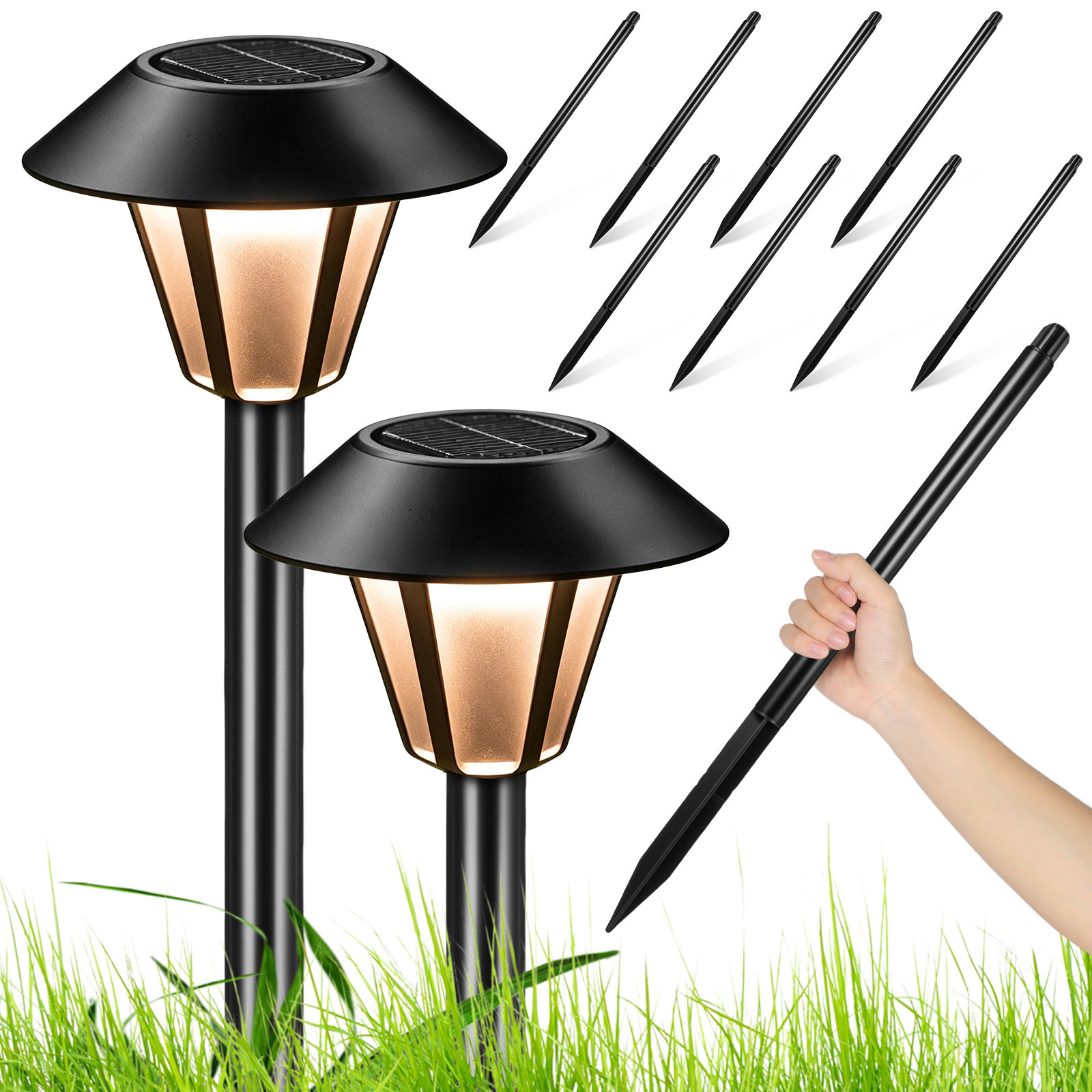 8Set Plastic Solar Light Stake - Outdoor Lighting Pathway review and price